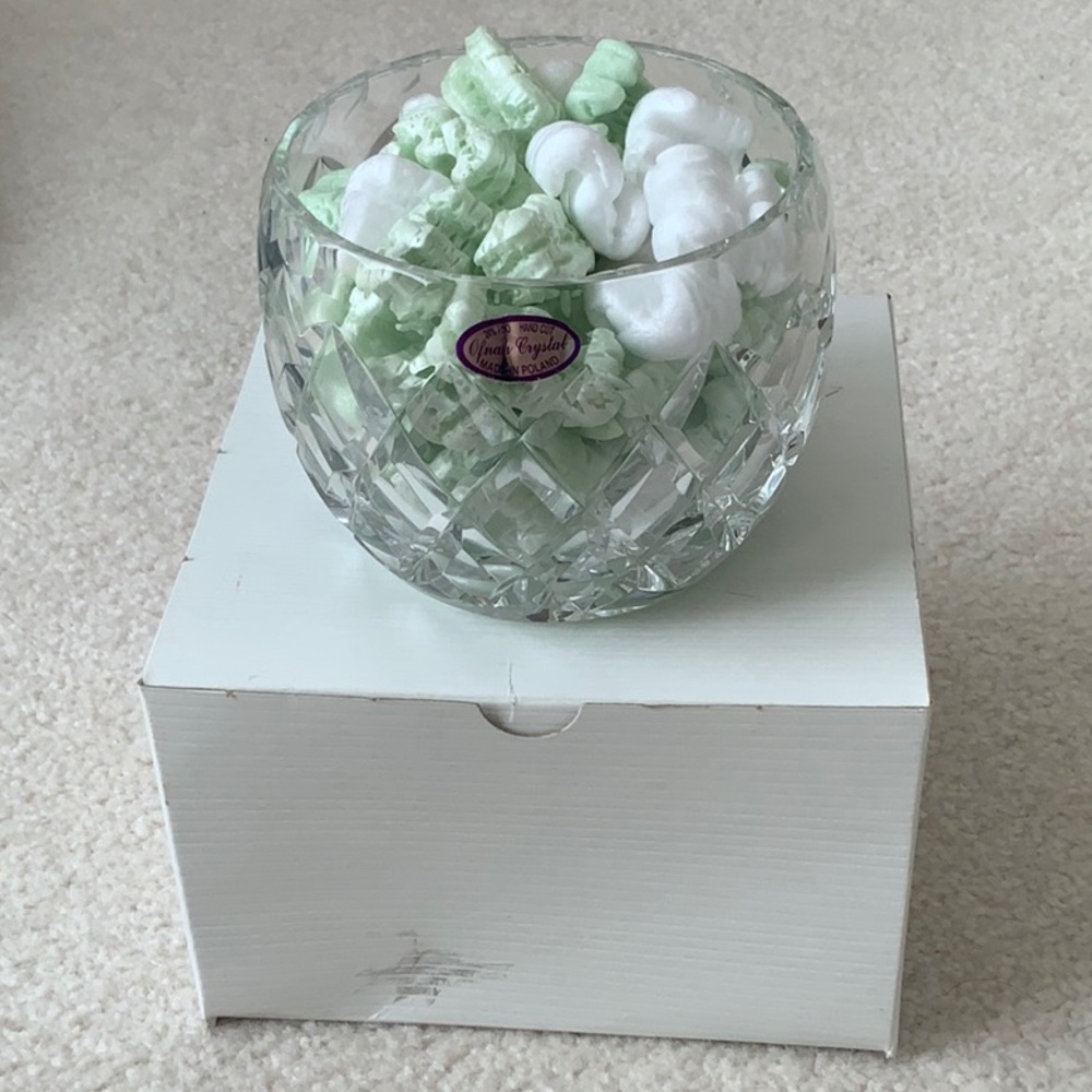 Hand Cut Crystal Bowl Made in Poland, 24% PbO